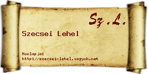 Szecsei Lehel névjegykártya